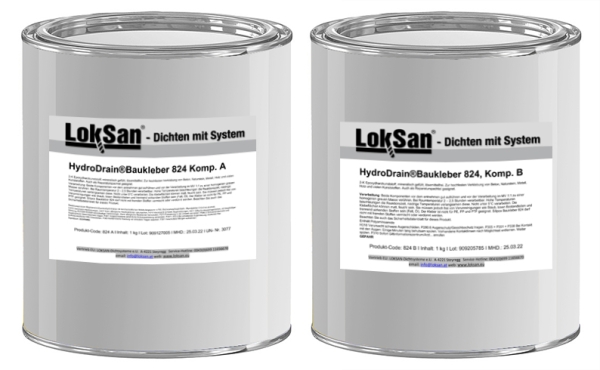 HydroDrain® Baukleber 824 Komp. A (1 kg) + B (1 kg)